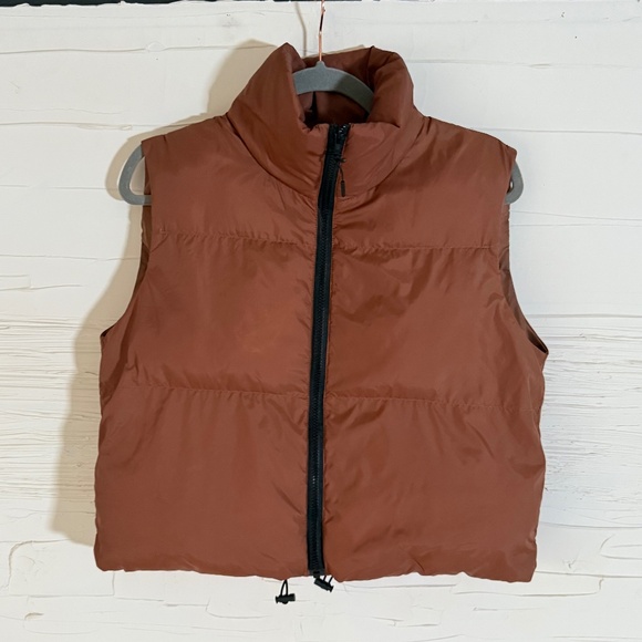 SHEIN Puffer Vest | Size XS | Brown - Picture 2 of 6